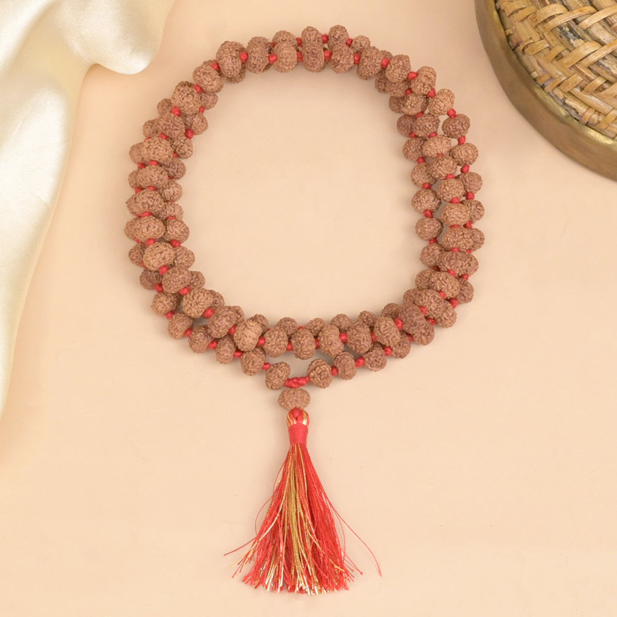 10 Mukhi Rudraksha Mala front view