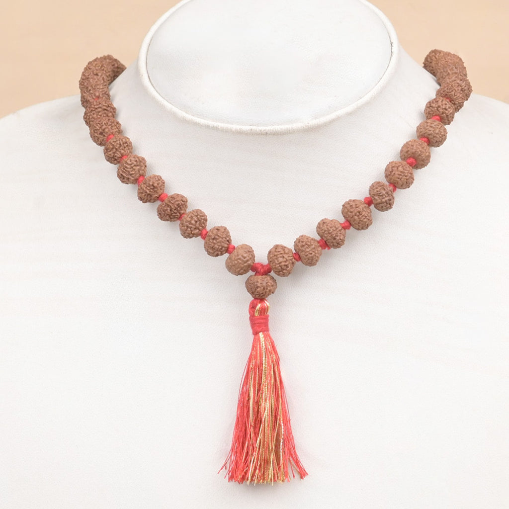 10 Mukhi Rudraksha Mala worn view