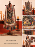 Women Naqshkaar Fabric Kalamkari Embroidered Shawl (Size: 101x203 CM)