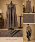 Men & Women 100% Pure Wool Fabric Sozni Embroidered Shawl (Size: 101x203 Cm)