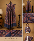 Men 100% Pure Wool Fabric Sozni Embroidered Stole (Size: 71x203 Cm)