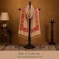 Women's  100% Pure Wool Aari Embroidered Kashmiri Stole (Size 71x203 cm)
