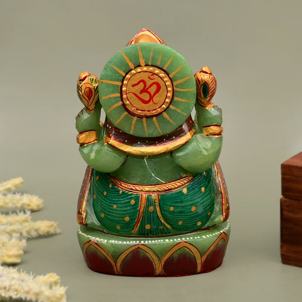 Exotic Ganesh Green Jade Idol - 676 gms