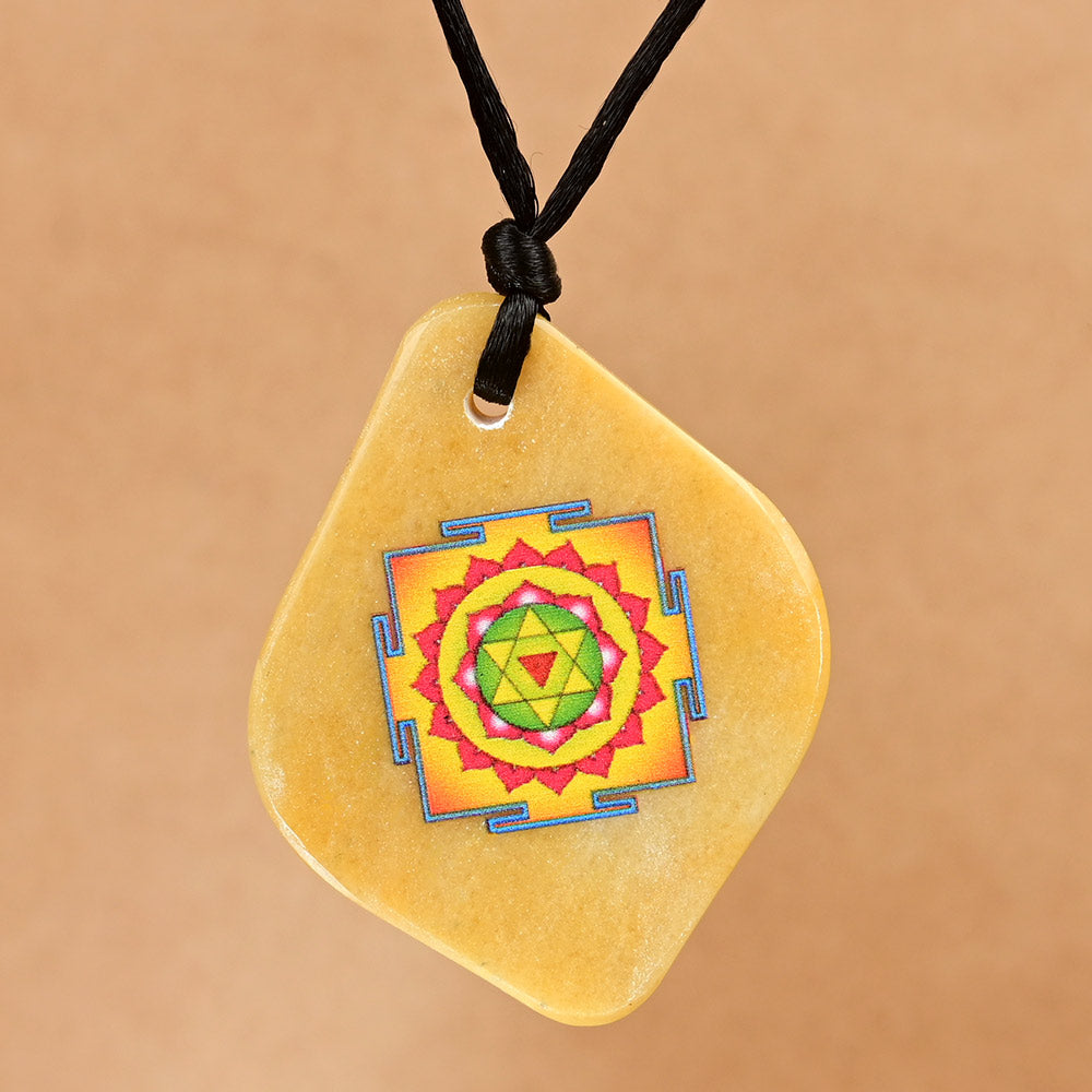 Baglamukhi Yantra Pendant on Yellow Jade