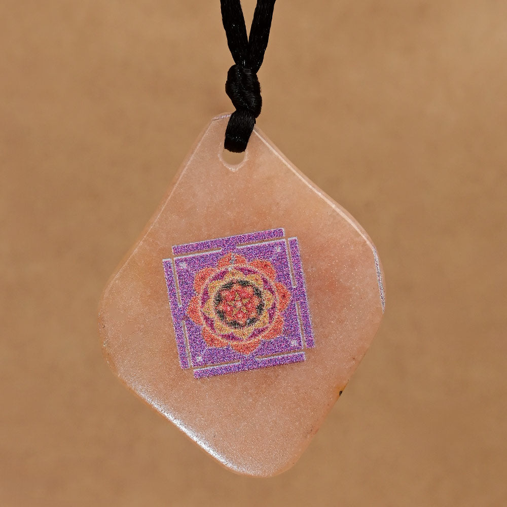 Maha Mrityunjay Yantra Pendant on Orange Jade