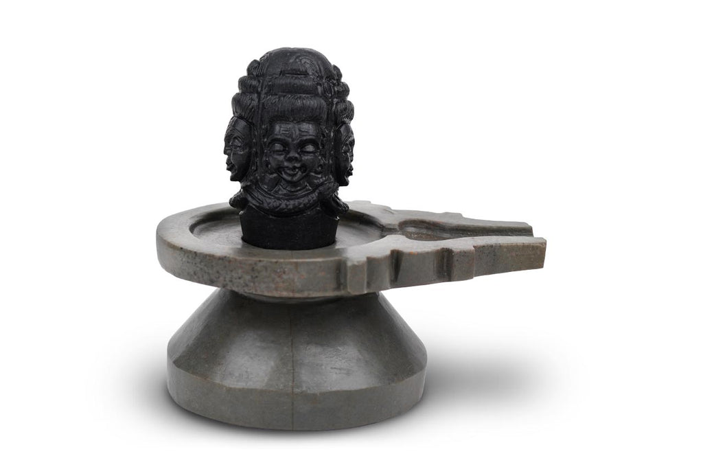 Pashupatinath Shaligram Lingam with Stone Yoni
Base
