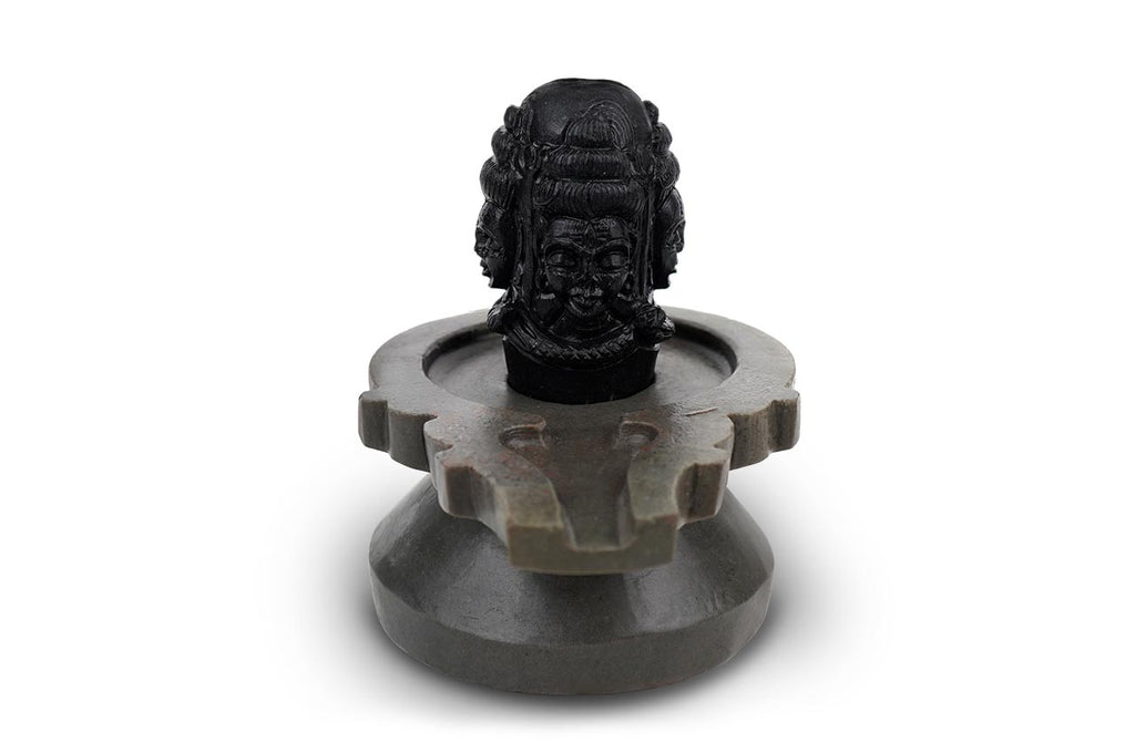 Pashupatinath Shaligram Lingam with Stone Yoni
Base