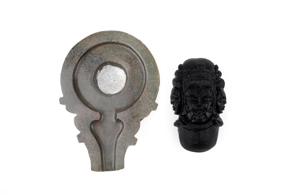Pashupatinath Shaligram Lingam with Stone Yoni
Base