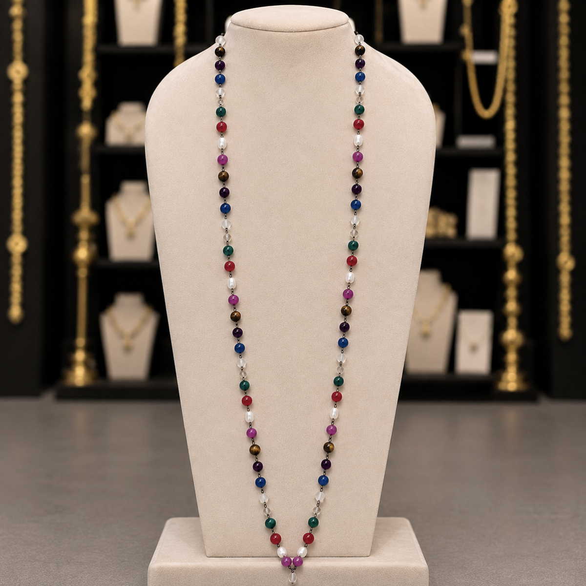 Natural Navagraha Mala – 9 Planets Spiritual Necklace