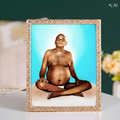 Bhagwan Nityanand Photo with Premium Gold Rhinestone Picture Frame – 8×10 Inch | 20.3 × 25.4 cm