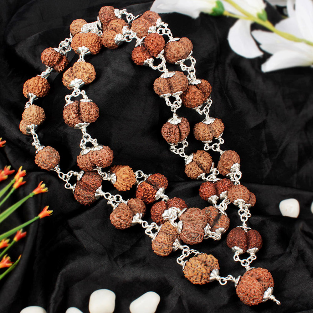 Gauri Shankar Beads Silver Kantha
