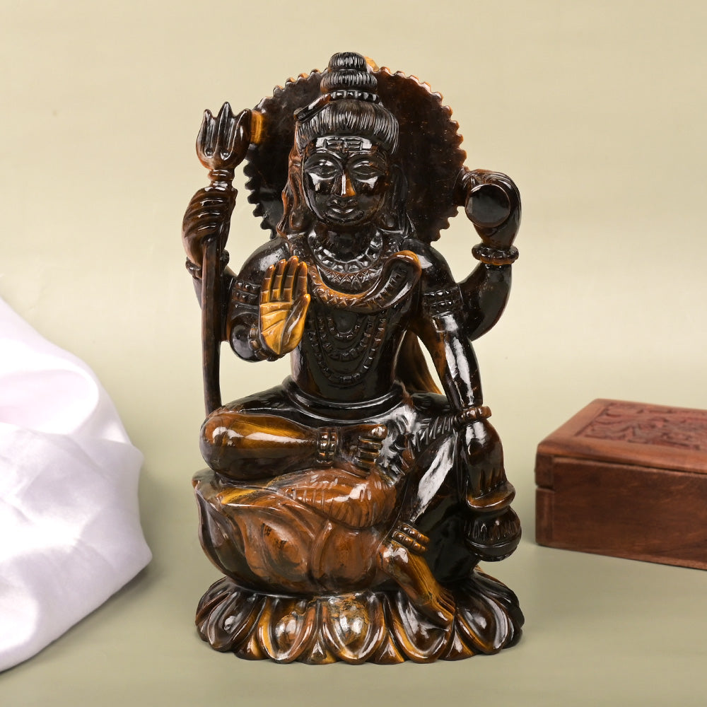 Tiger Eye Shiva ldol - 896 gms