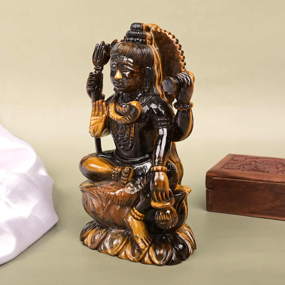 Tiger Eye Shiva ldol - 896 gms