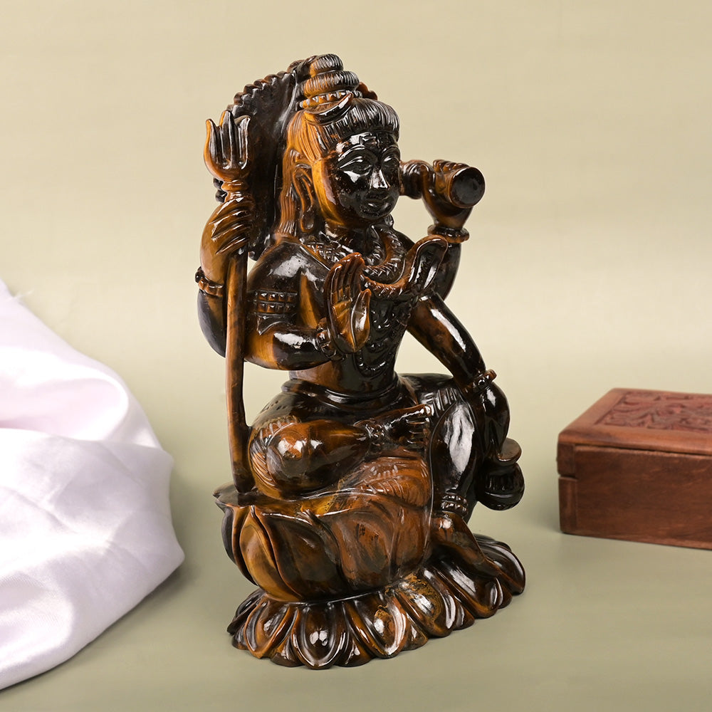 Tiger Eye Shiva ldol - 896 gms