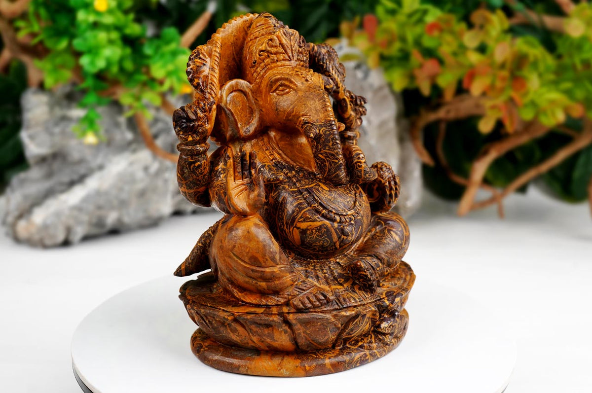 Malachite Ganesh Idol - 1.363 kgs