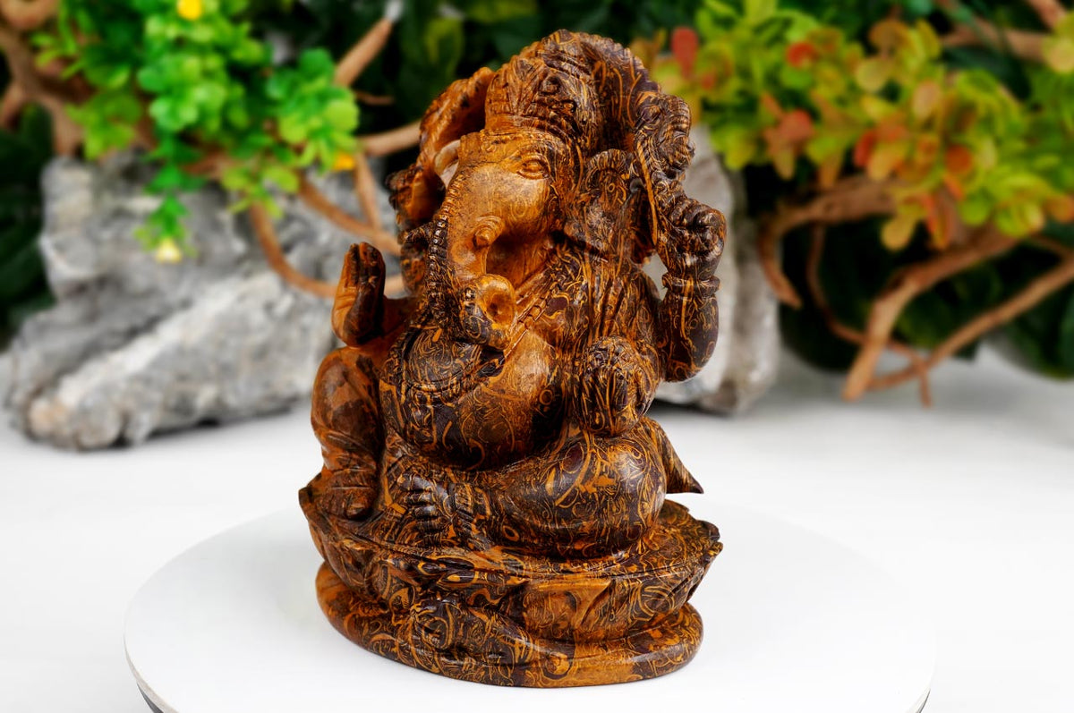 Malachite Ganesh Idol - 1.363 kgs