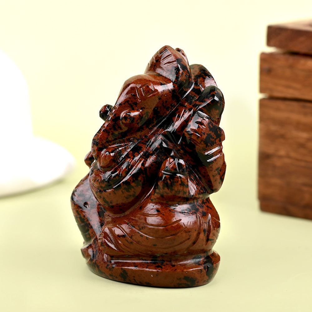 Mahogany Obsidian Ganesha ldol - 86 gms