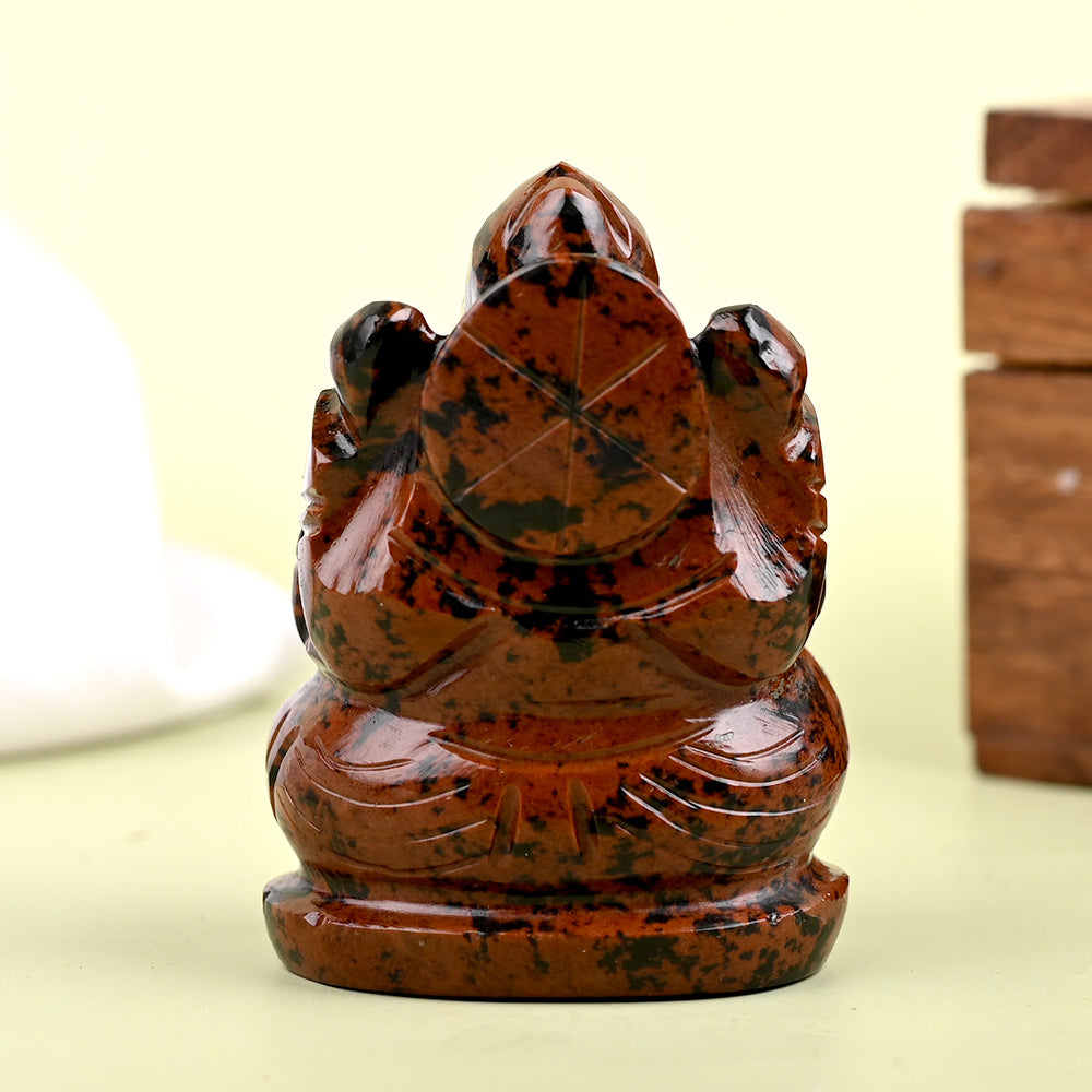 Mahogany Obsidian Ganesha ldol - 86 gms