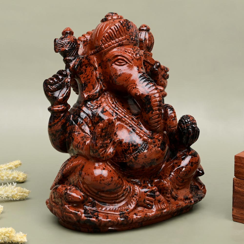 Mahogany Obsidian Ganesha ldol - 1.677 kgs