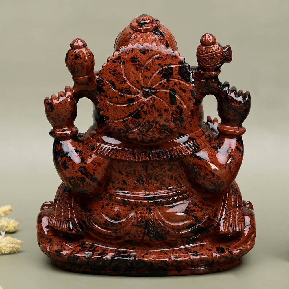 Mahogany Obsidian Ganesha ldol - 1.677 kgs