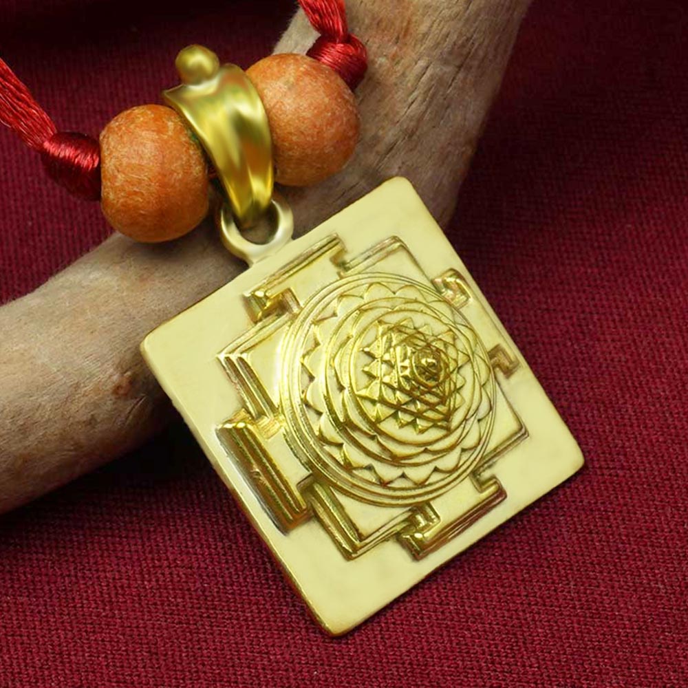 3D Shree Yantra Brass Pendant (Free shipping at checkout)