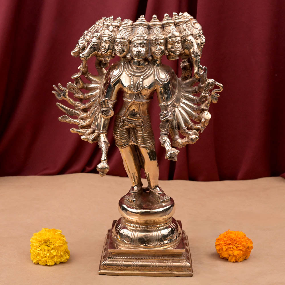 Ekadash (11 Face) Hanuman  Pure Panchaloha ldol (5 Metal )