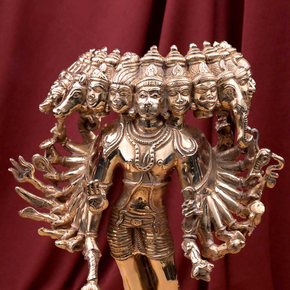 Ekadash (11 Face) Hanuman  Pure Panchaloha ldol (5 Metal )