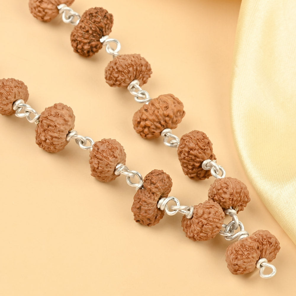 14 Mukhi Rudraksha 925 Silver Wire Mala