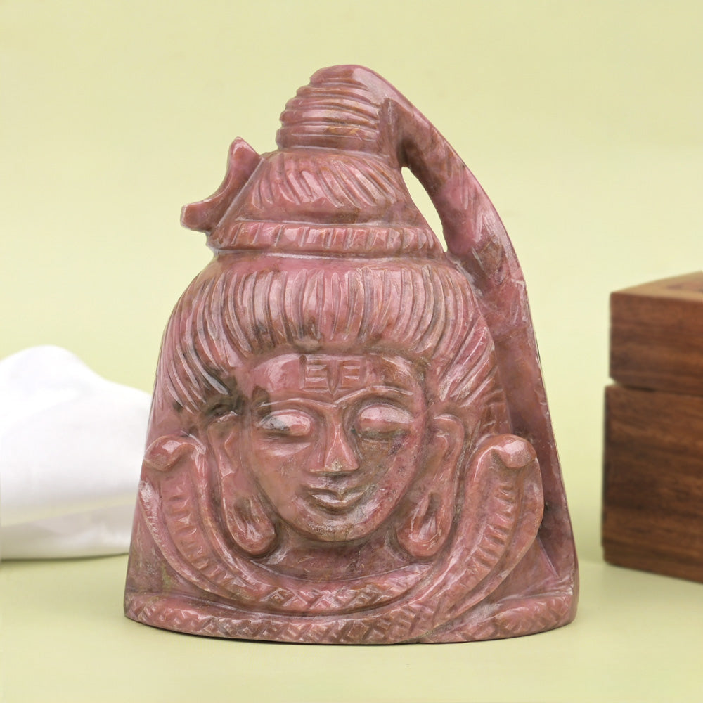 Rhodonite Shiva Face - 600 gms