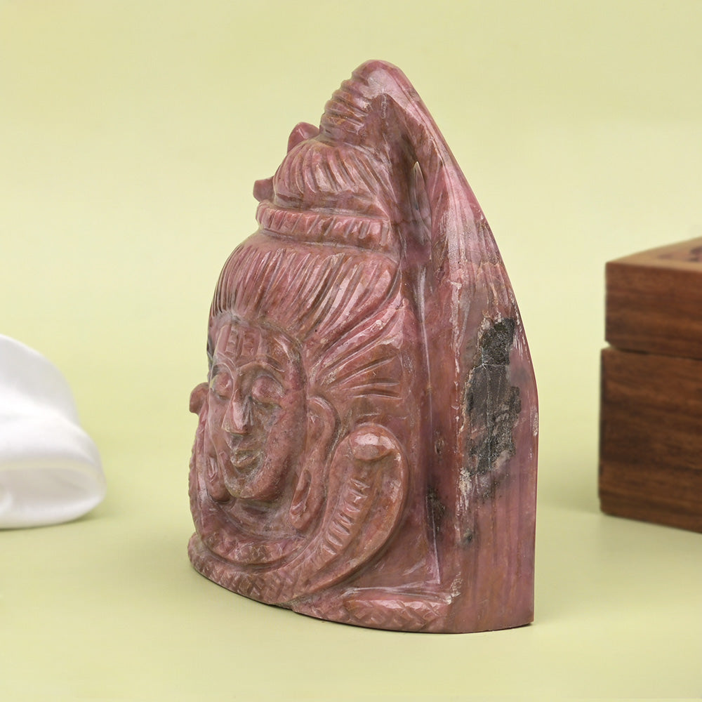 Rhodonite Shiva Face - 600 gms