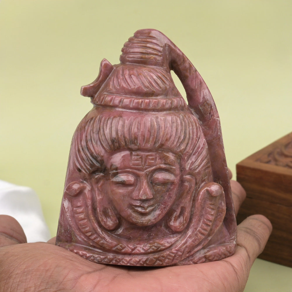 Rhodonite Shiva Face - 600 gms