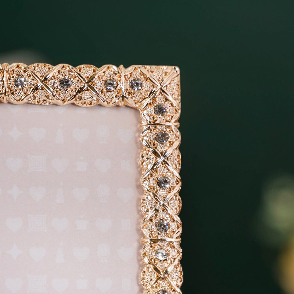 Bhagwan Nityanand Photo with Premium Gold Rhinestone Picture Frame – 8×10 Inch | 20.3 × 25.4 cm