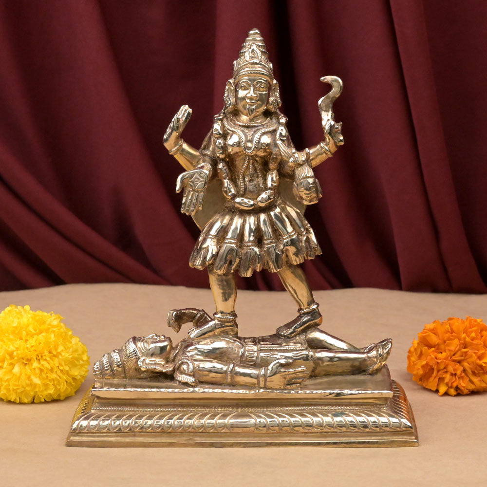 Goddess Kaali Standing Over Shiva Pancdhatu ( 5 Metal )
Idol