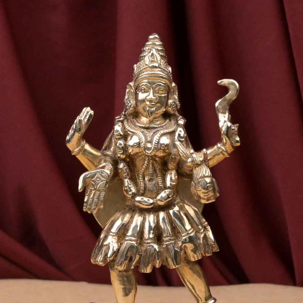 Goddess Kaali Standing Over Shiva Pancdhatu ( 5 Metal )
Idol
