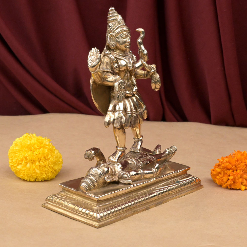 Goddess Kaali Standing Over Shiva Pancdhatu ( 5 Metal )
Idol