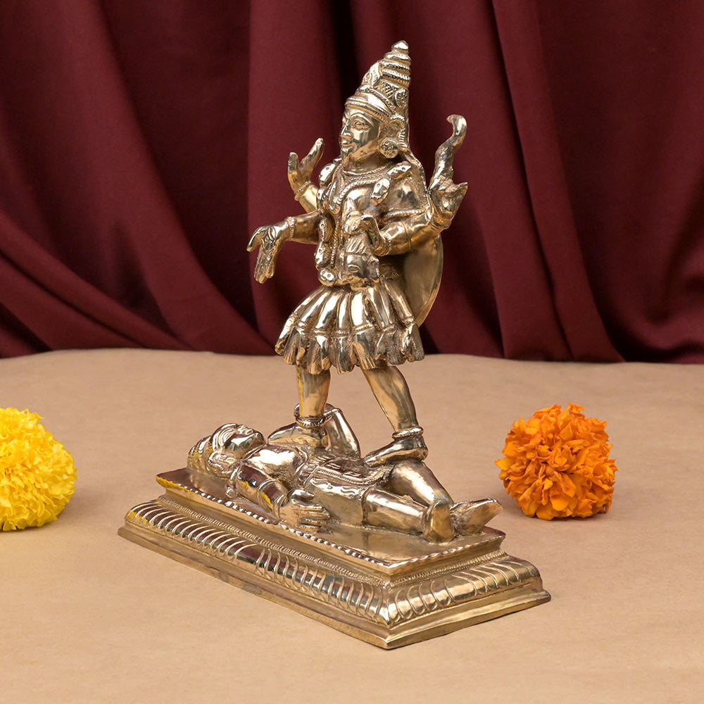 Goddess Kaali Standing Over Shiva Pancdhatu ( 5 Metal )
Idol