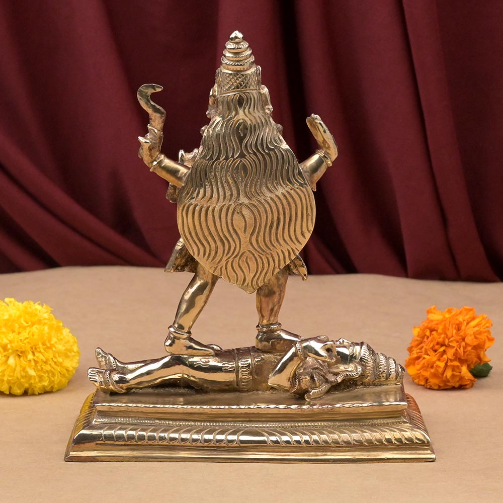 Goddess Kaali Standing Over Shiva Pancdhatu ( 5 Metal )
Idol