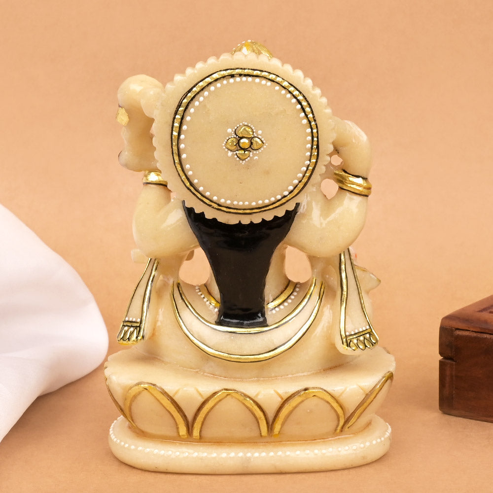Saraswati ldol in Ivory Yellow Jade Stone - 810 gms
