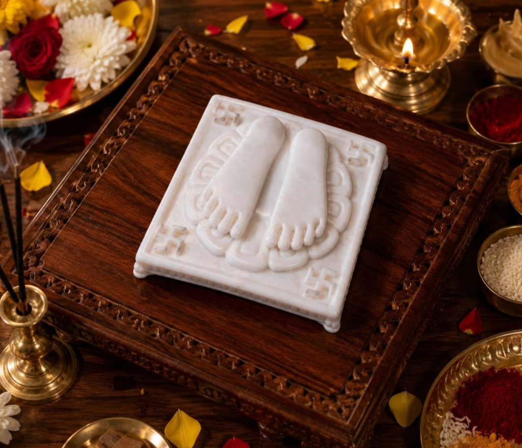 Baba Nityanand Charan Paduka 100% Natural Marble