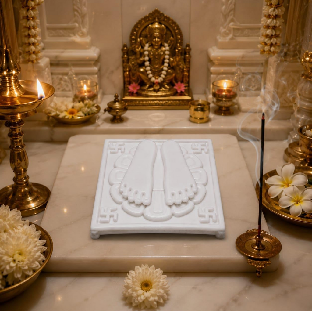 Baba Nityanand Charan Paduka 100% Natural Marble