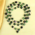 Ruby Zoisite Faceted 925 Silver Wire Mala