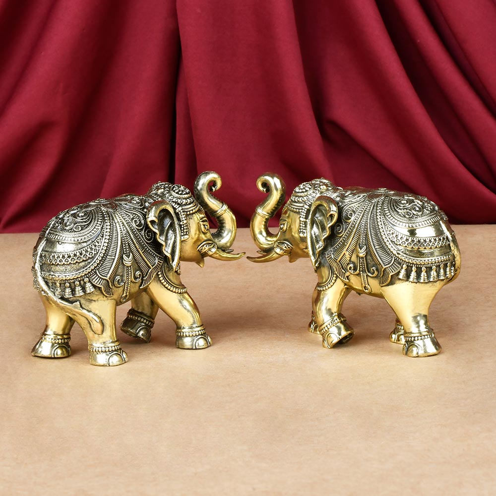 Elephant Gajeshwar Ashtadhatu ldol Set Of 2
