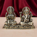 Laxmi Ganesh on Pedestal Ashtadhatu ldol