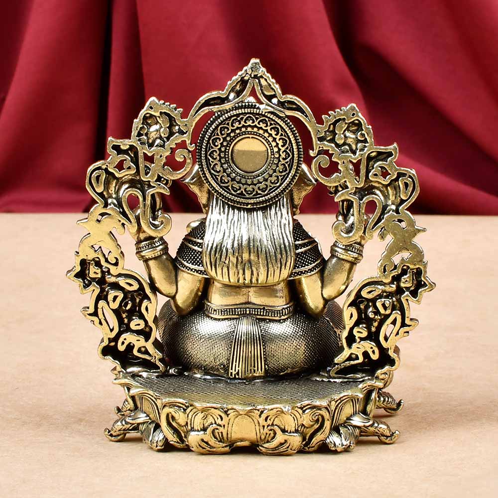Lord Ganesh with Floral Frame Ashtadhatu ldol