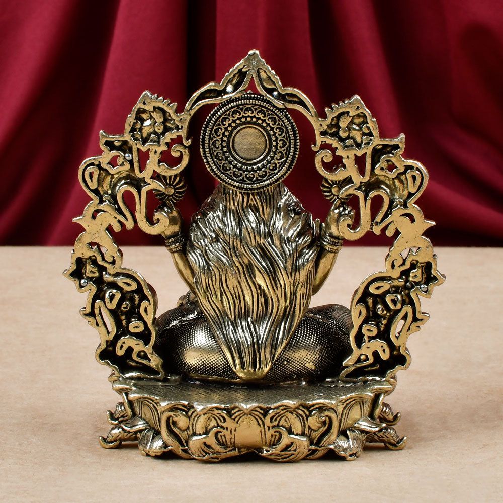 Goddess Lakshmi with Floral
Frame Ashtadhatu Idol