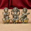 Lakshmi Ganesh Saraswati on Lotus Ashtadhatu Idols
Set