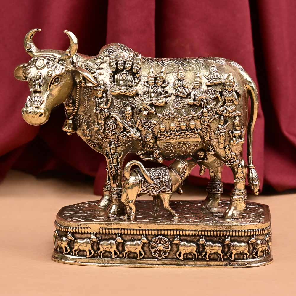 Kamdhenu Cow with 33 Koti Devta Ashtadhatu ldol
