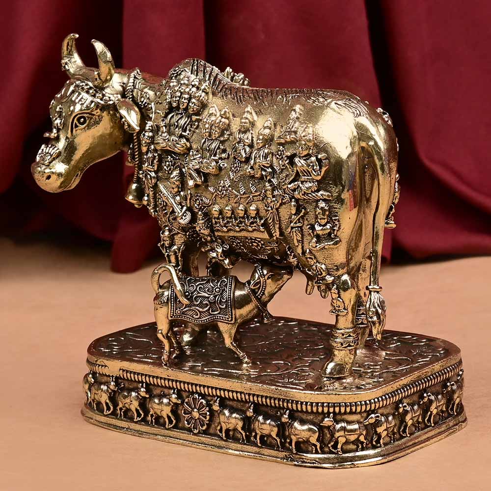 Kamdhenu Cow with 33 Koti Devta Ashtadhatu ldol