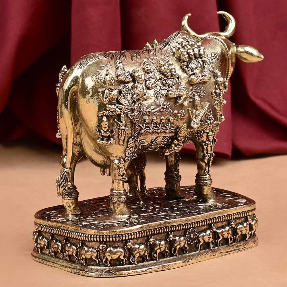 Kamdhenu Cow with 33 Koti Devta Ashtadhatu ldol