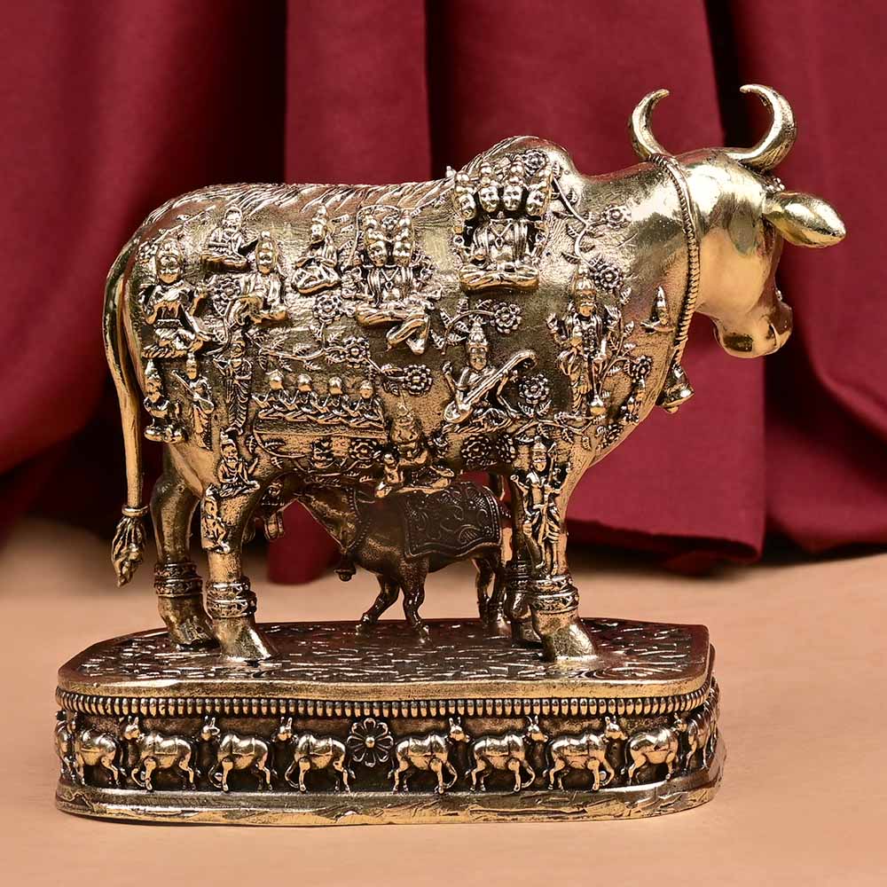 Kamdhenu Cow with 33 Koti Devta Ashtadhatu ldol